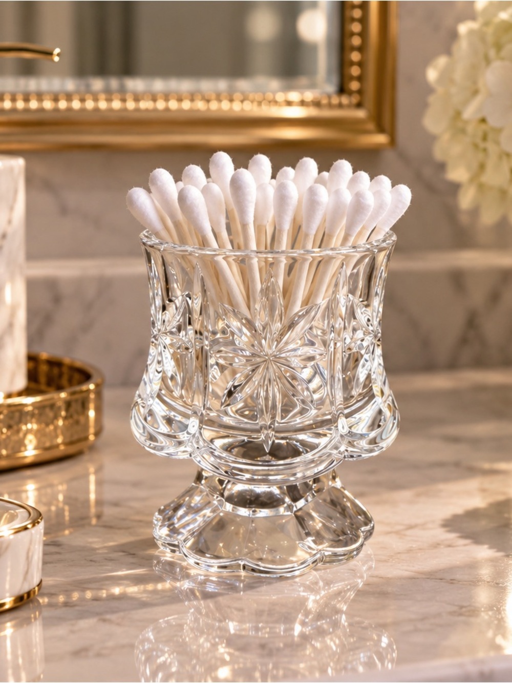 Vintage PartyLite Crystal Cottage Light Votive Candle Holder/ Matchsticks/Q-tips